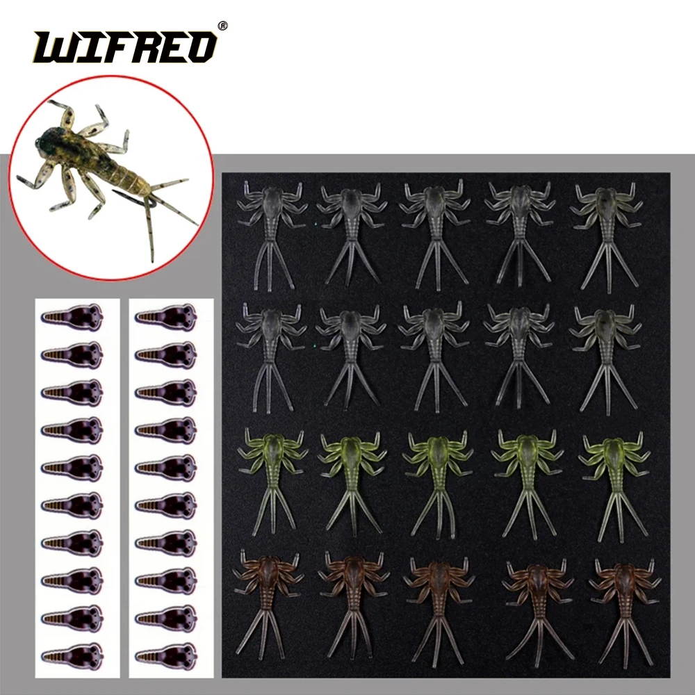 

Wifreo 20PCS Realistic Mayfly Nymph Fly Tying Material Mayfly Skin Trout Fly Fishing Fly Tying for Size 12 14 Hook Insect Bait