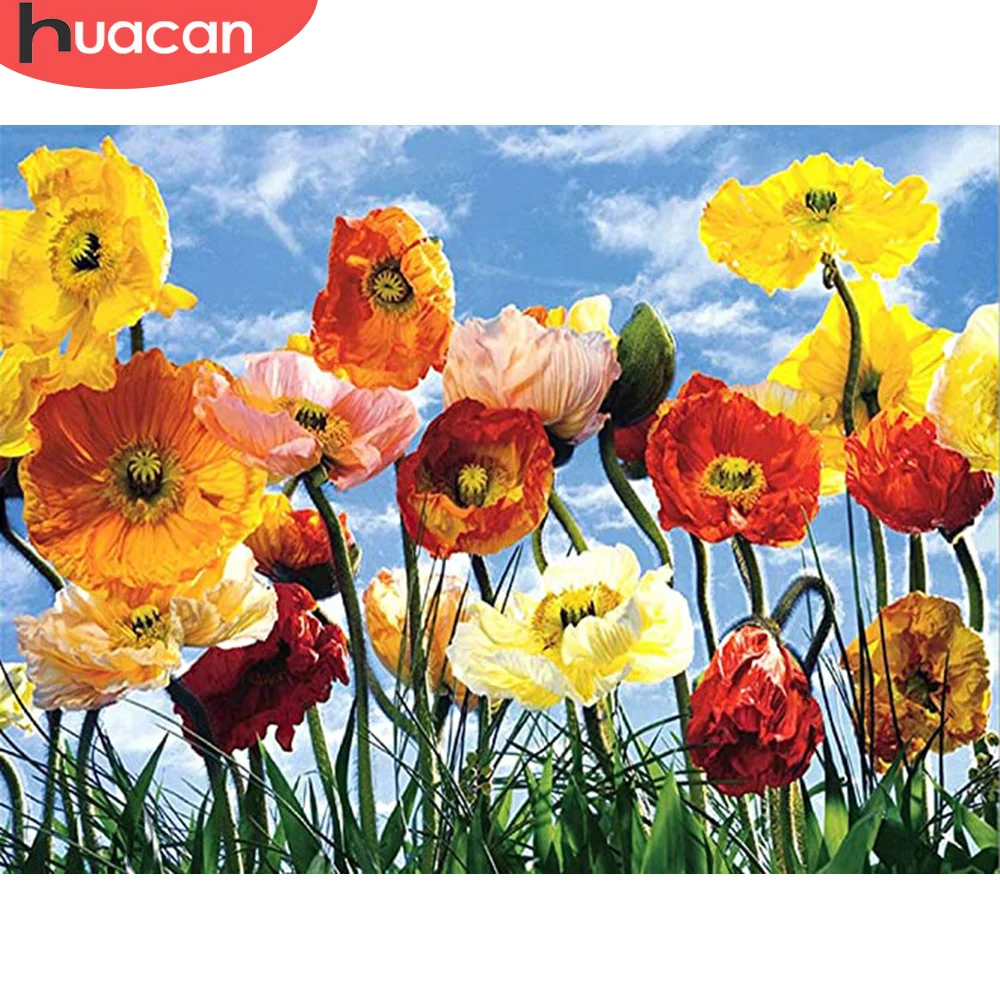 

HUACAN 5D Diamond Mosaic Flower Full Square/Round Drill Embroidery Kits Diamond Painting Decorative Paintings