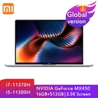 Ультратонкий ноутбук Xiaomi Mi Notebook Pro 15 i7-11370Hi5-11300H MX450, 2021 K OLED, 3,5 дюйма, 16 ГБ + 15,6 ГБ, домашний офисный компьютер, 512