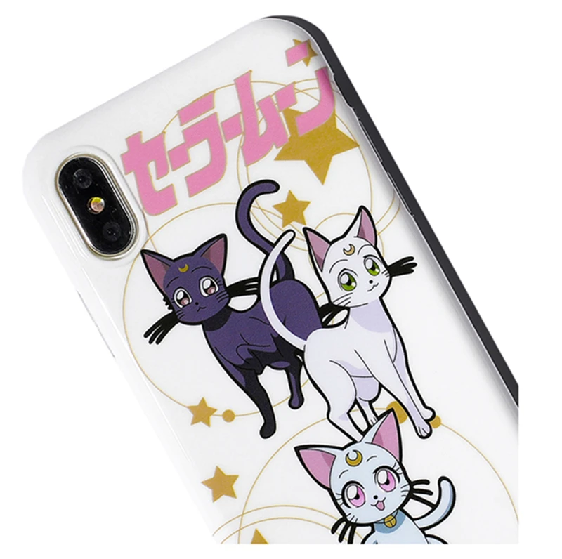 Милый чехол для телефона с мультяшными животными котами аниме Сейлор Мун IPhone 8/7