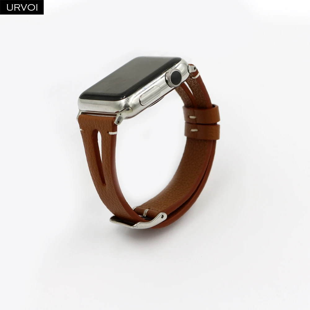 Кожаный ремешок URVOI для apple watch серии 4 3 2 1 ремешок для iwatch 40 мм 44 мм модель дизайн т отверстие кожа девушки запястье