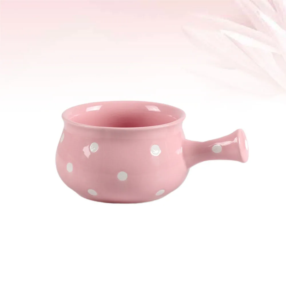 

Adorable Wave Point Ceramic Bowl Creative Instant Noodle Bowl Kitchen Breakfast Bowl Tableware with Handle )