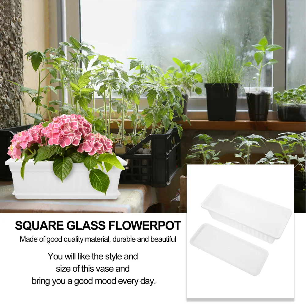 

2Pcs Multipurpose Flower Pot Vegetables Planting Basin Plants Pot White