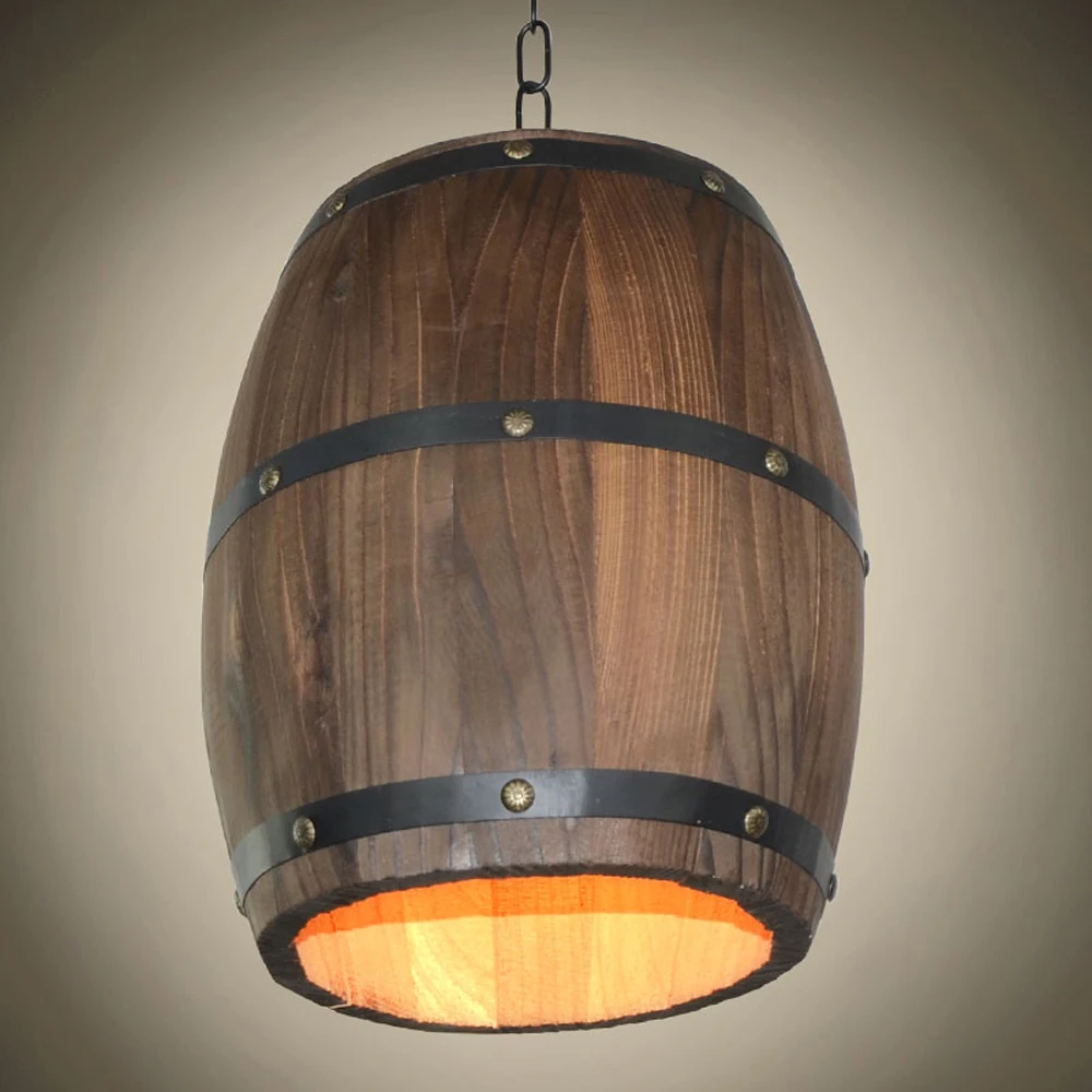 

Деревянная винная лампа в стиле ретро, креативный подвесной потолочный декоративный светильник для бара, кафе, ресторана