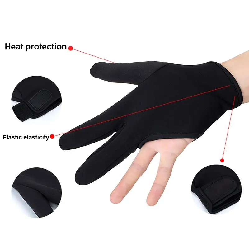 Парикмахерская с тремя пальцами жаропрочные защитные перчатки для выпрямления и