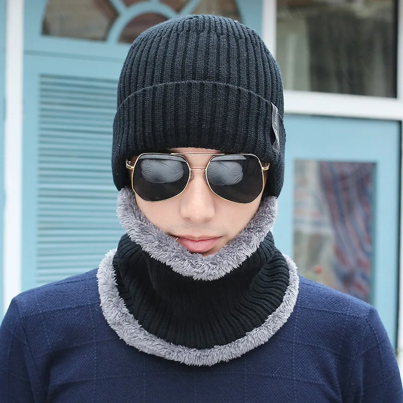 OZyc зимние шапочки для мужчин шарф вязаная шапка шапки маска Gorras Bonnet Теплые Мешковатые Зимние головные уборы для мужчин и женщин Skullies Beanies шапки