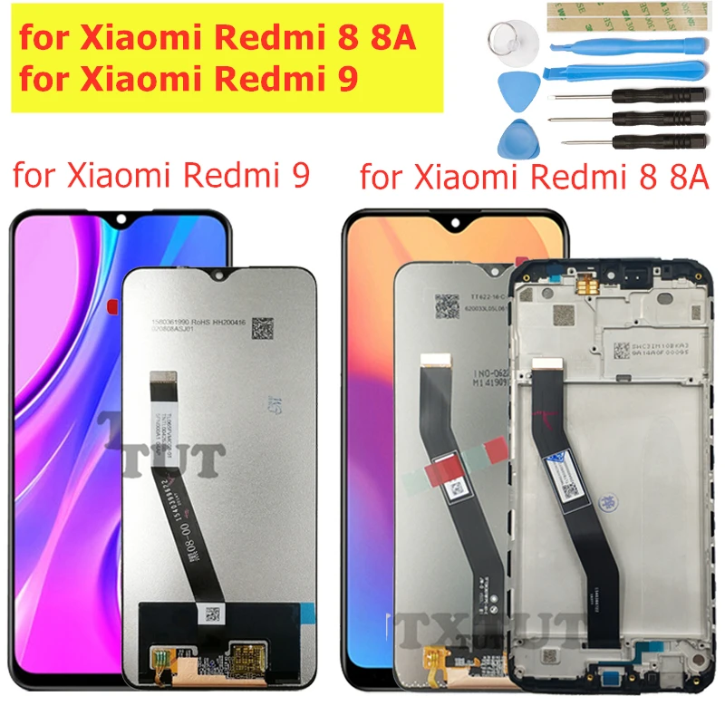 ЖК дисплей с рамкой для Xiaomi Redmi 9/ 8 8A дигитайзер сенсорного экрана в сборе запчасти