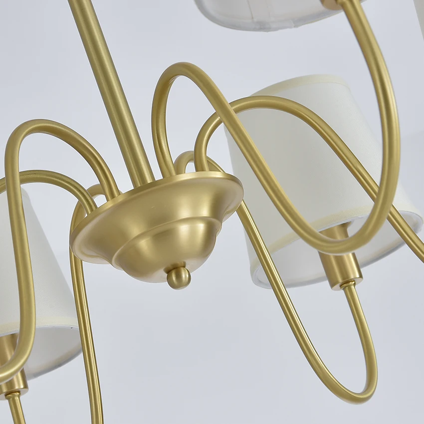 Простая люстра в американском стиле для гостиной Современная полностью медная