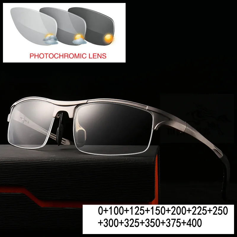 Фотохромные оправы для чтения из алюминиево магниевого сплава мужские очки с