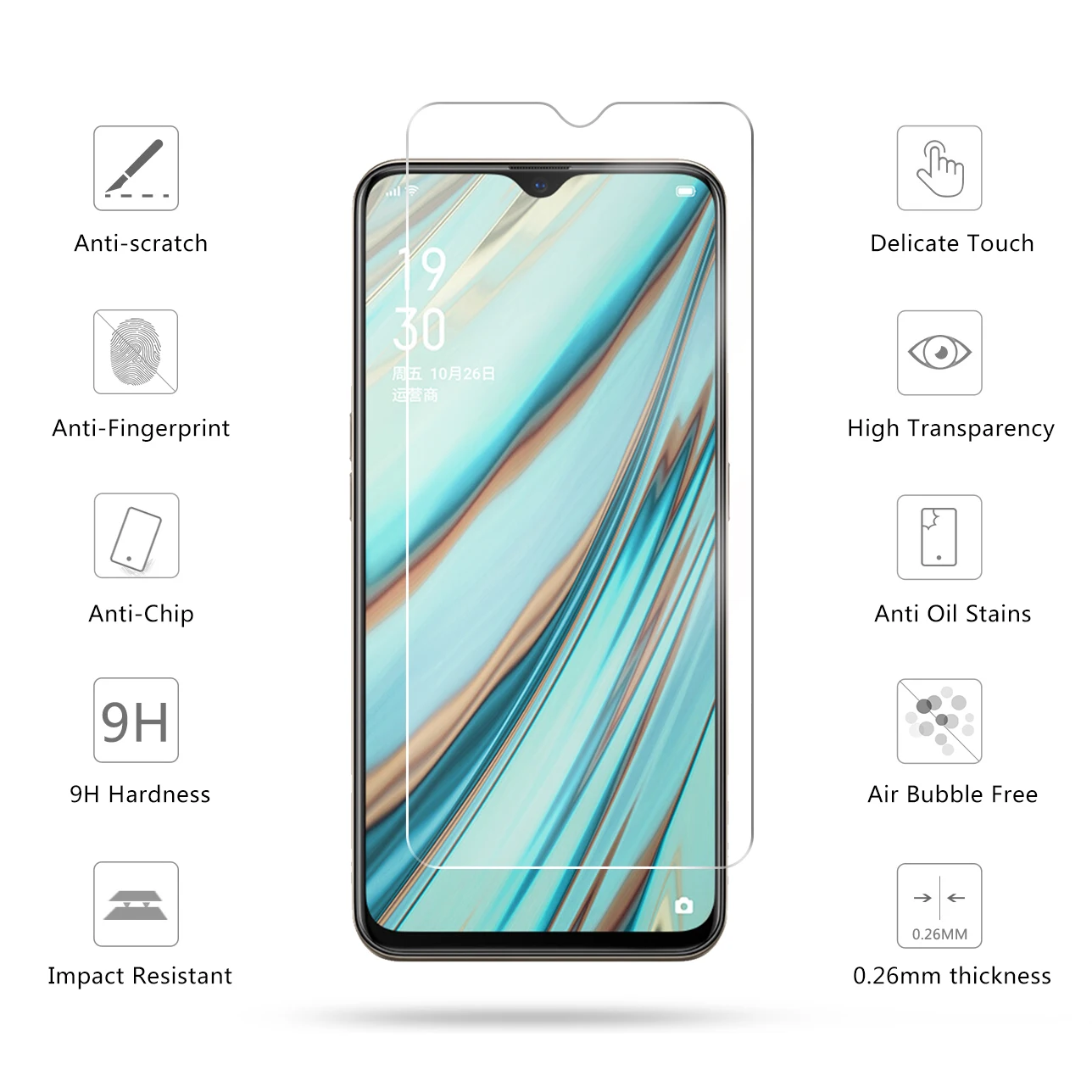 2 шт закаленное стекло для Oppo A9 2020 протектор экрана 2.5D 9H Премиум Закаленное