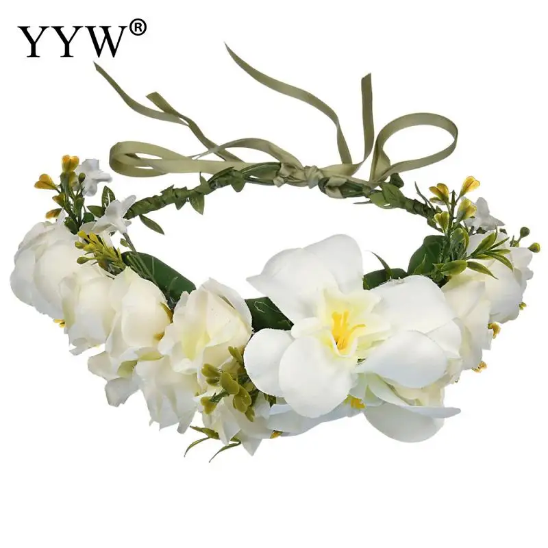 Женский венок для невесты цветочный с розами гвоздиками пионами и цветами |
