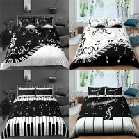 3d bedding set 23pcs music note piano keys printed duvet cover set soft quilt cover pillowcase home decor queen and king size