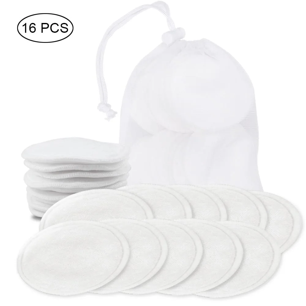 

4/8/10/16Pcs Make up Reusable Cotton Pads Facial Remover Three layer Wipe Pads Nail Art Cleaning Pads Washable with Laundry Bag