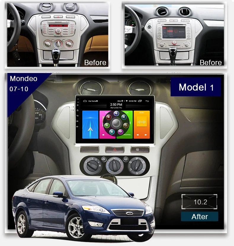 Super Slim GPS навигация автомобильный радиоприемник Android 10 экран для Ford Mondeo стерео