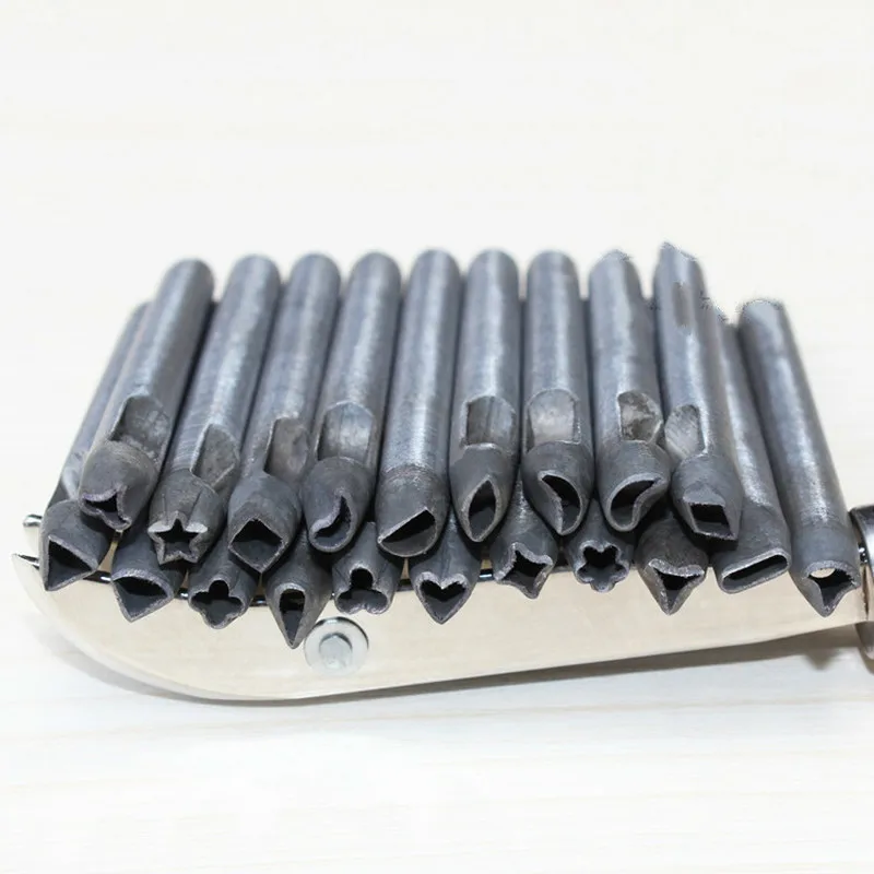 Herramienta de cuero para manualidades, perforadora de cuero con forma de flor, 20 patrones, 5mm-2