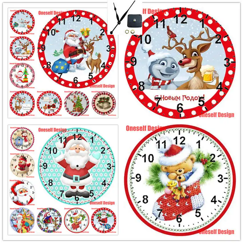 

christmas decorations for home Santa Claus 5d diamond painting with clock 5d diamond painting full set with clock Christmas gift