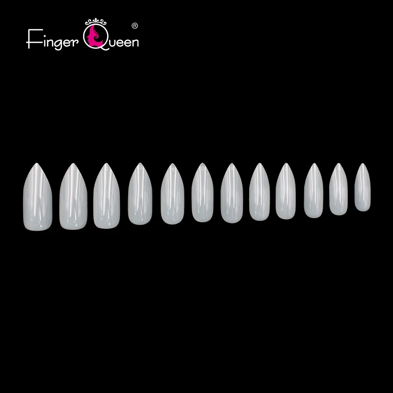 FQ--22-N Fingerqueen 100 шт+ коробка длинный миндаль чистый АБС-пластик гвозди полное покрытие на шпильке, с острым накладными наконечниками искусственные - Цвет: FQ--22-N