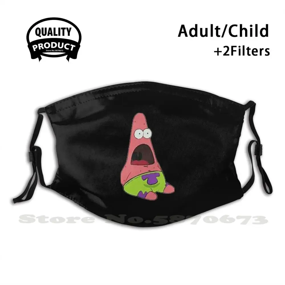 

Патрик звезда, мем Шокированный лицо модные защитные маски Патрик звезда друг Розовая звезда в зеленых шортах