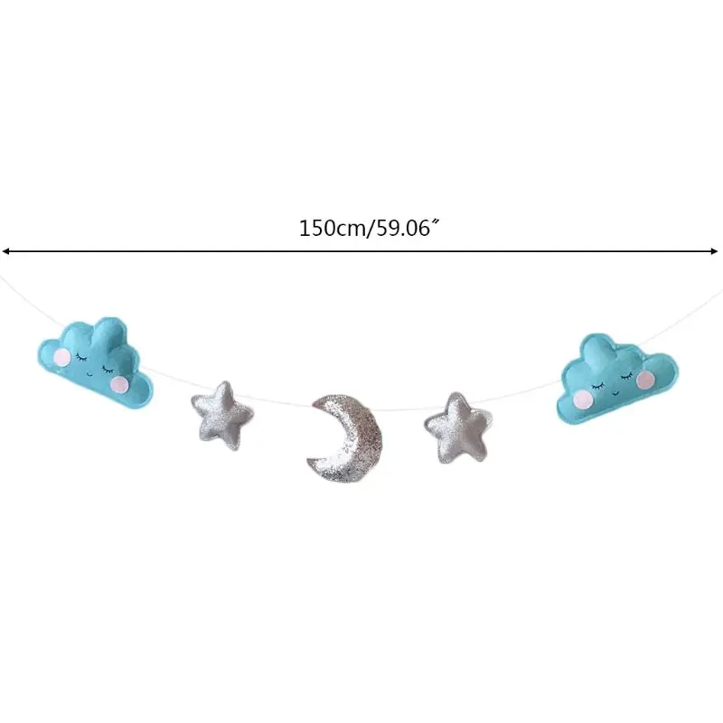 Детская комната фетровое облако звезда Луна гирлянды веревка настенные