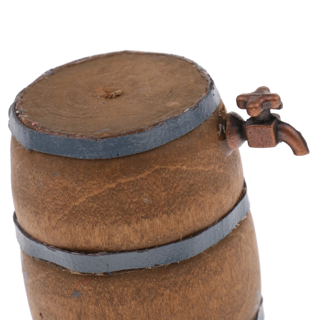 

12th Doll House Vintage Beer Barrel Beer Keg Wine Glass Miniature Accessory