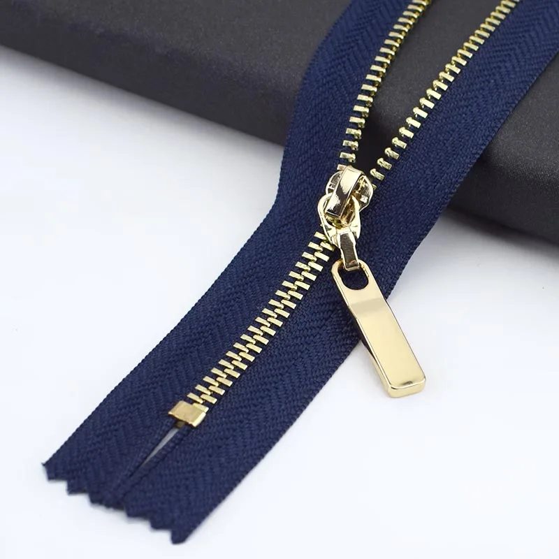 navy blue gold 3 шт. Meetee 3#20 см металлическая молния Медь зуб Closeend застежка-молния одежда джинсы карман на молнии сумки кошелек Ремонтный комплект аксессуары - Цвет: navy blue gold