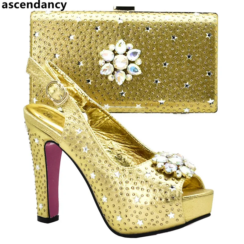 Новейший дизайн Комплект из женских туфель и сумочки Итальянские вечерние туфли