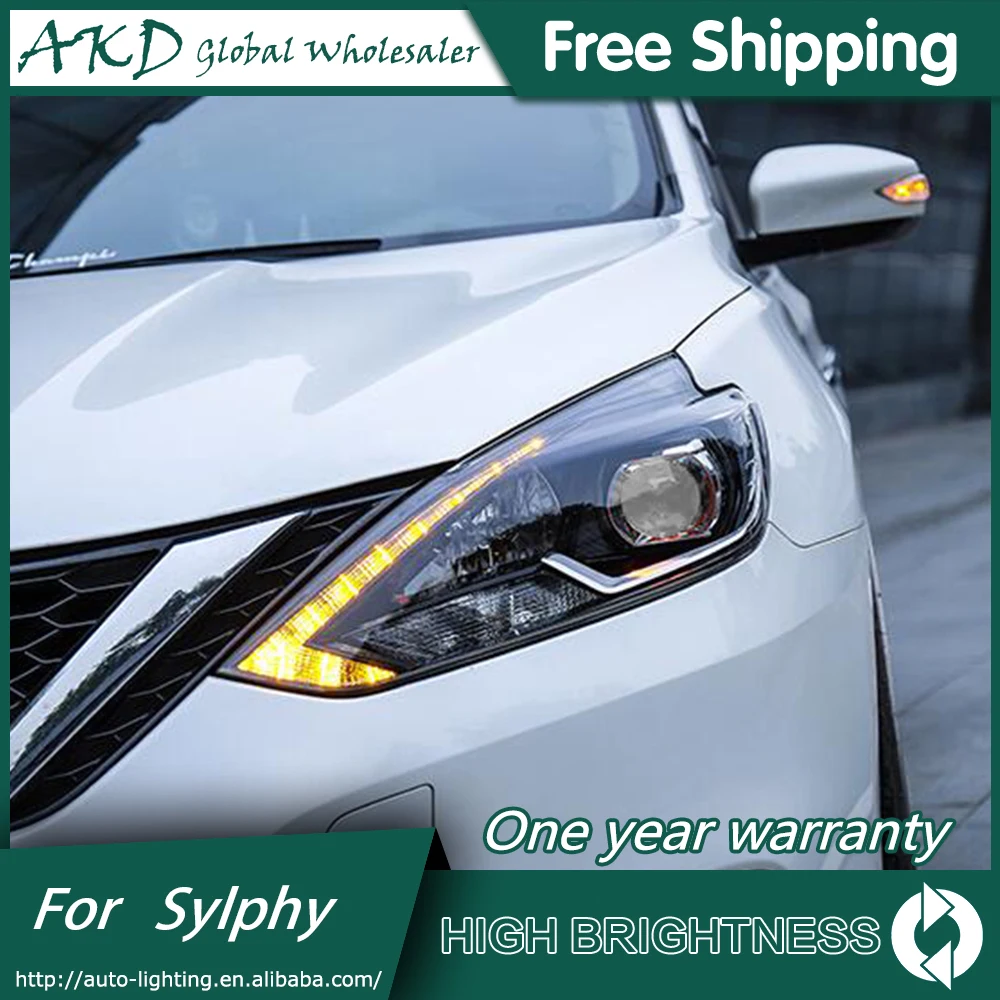 AKD автостайлинг фары для нового Nissan Sylphy 2016-2018 Sentra Almera светодиодный ные D2H Hid Bi Xenon Beam