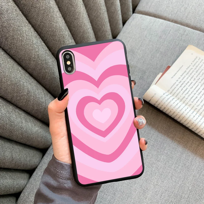 cute hot rainbow heart shape love soft silicon phone case for iphone 13 12 11 pro se 2020 x xs max 7 8 6s plus loves cute cover free global shipping
