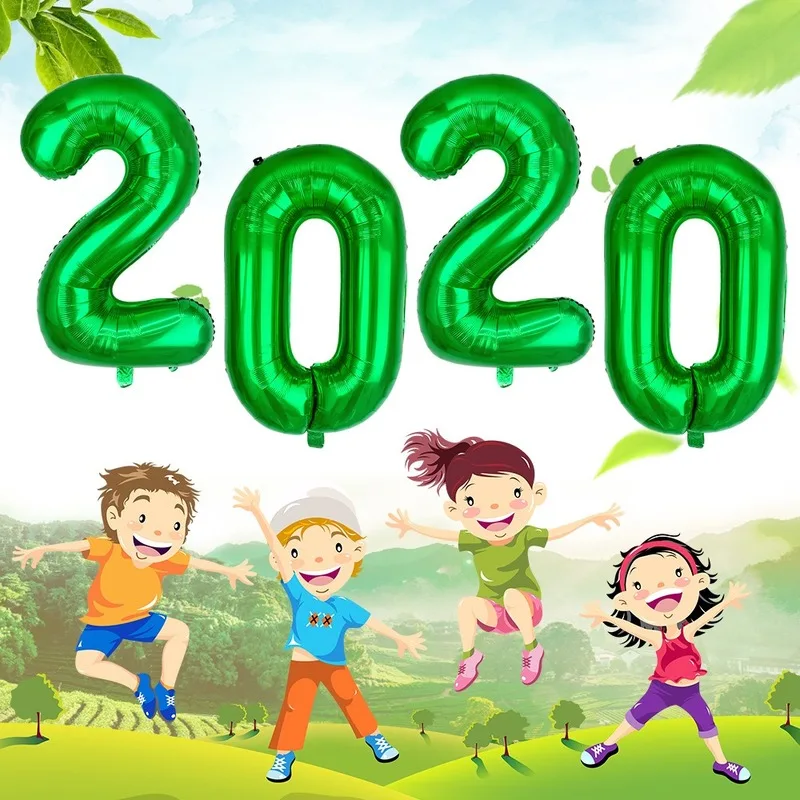 

2pcs/lot 32inch Jurassic Park Fruits Green Number Aluminum Foil Balloons Birthday Party Decorations Kids Dinosaur Balons