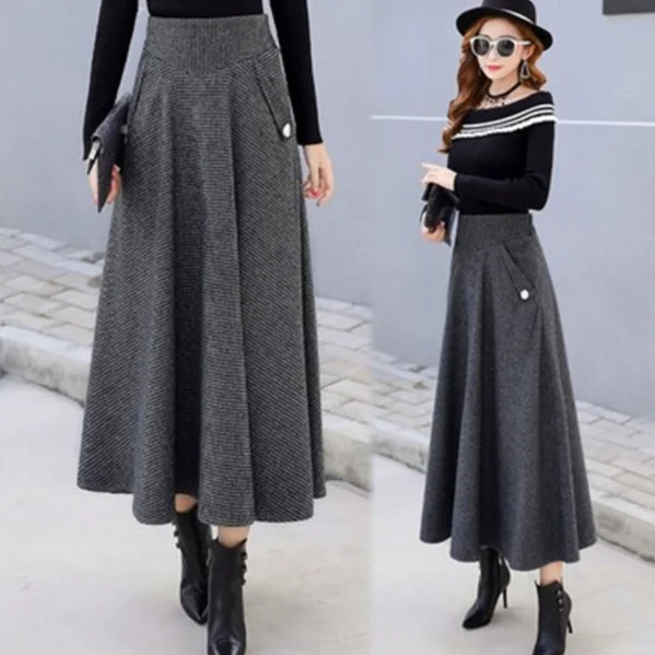 Клетчатая юбка Для женщин 2020 Демисезонный с высокой талией утолщенные