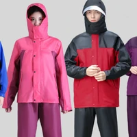 rain pants raincoat with hood suit mens ladies motorbike waterproof portable raincoat thick capa de chuva rain gear dl60yy