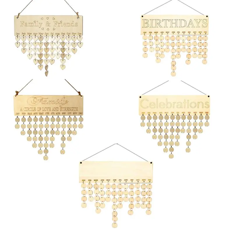 

DIY wooden calendar listing party party home decoration pendant special date reminder board home hanging decoration