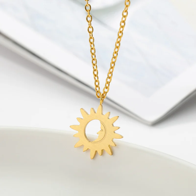 Бохо ювелирные изделия Луна и медальон в форме солнца ожерелье Ретро Длинный