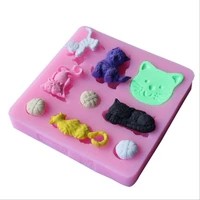 kitchen diy cute cartoon cat and line ball for cake decoration liquid silicone tools pastry mould pudding soap ice cube mold