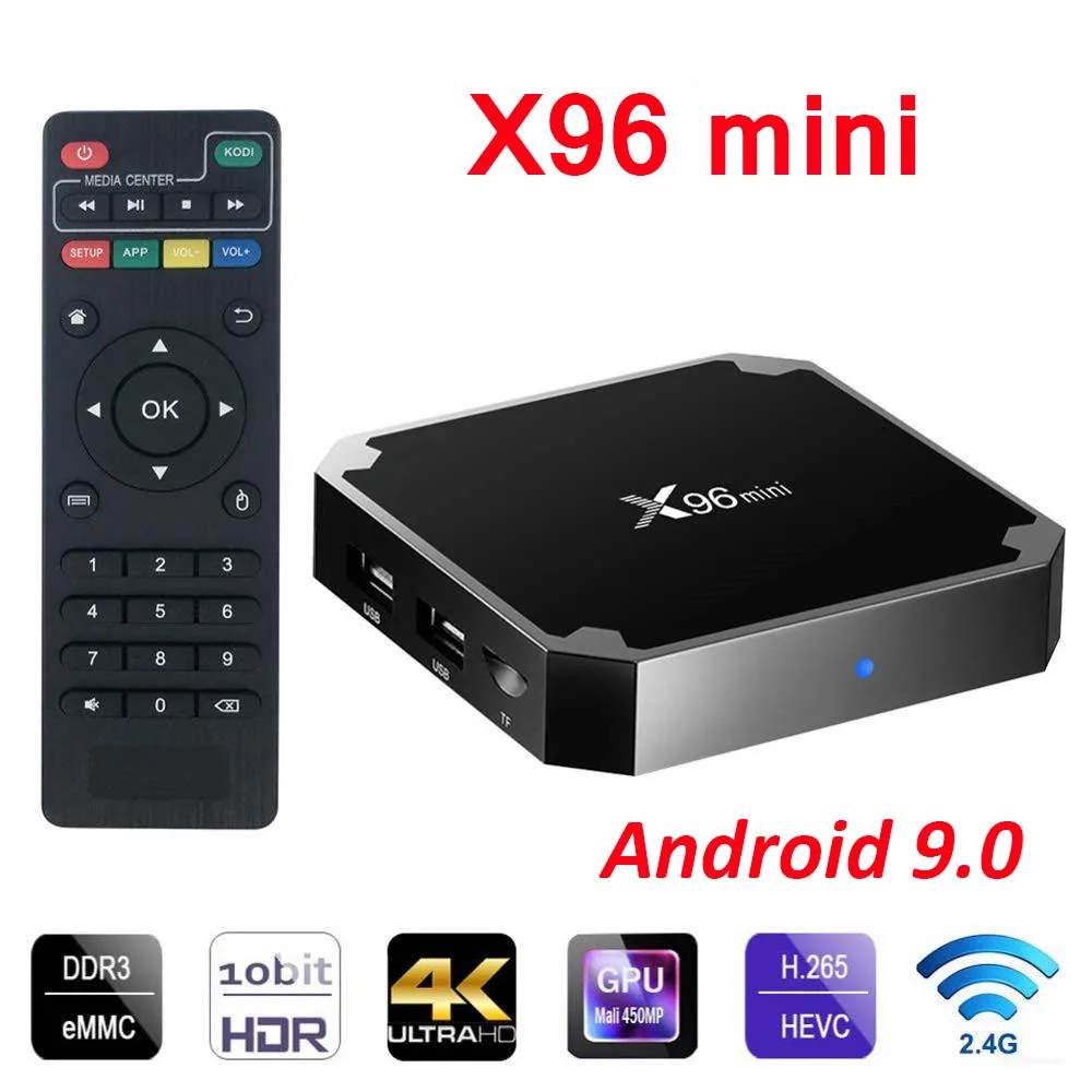 ТВ приставка X96 mini на Android 9 0 с процессором Amlogic S905W 1 ГБ 8 2 16 H.265 4K 4G Wi Fi|ТВ-приставки и