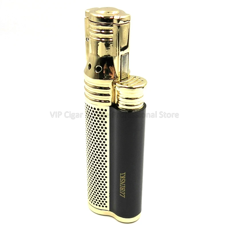 LUBINSKI Metal 1 Torch Jet Flame Cigar Cigarette Lighter Windproof With Punch Refillable Smoking Tool | Дом и сад