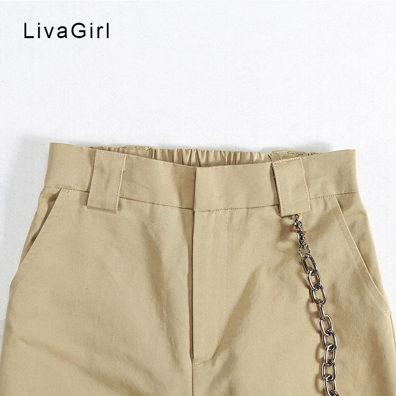 Solid Streetwear Beam foot cargo pants Joggers High Waist Loose Female Trousers | Женская одежда