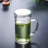 creative crescent tea mugs chinese filter transparent glass mug with handle lazy tea cups tea house tea set tea house tea set