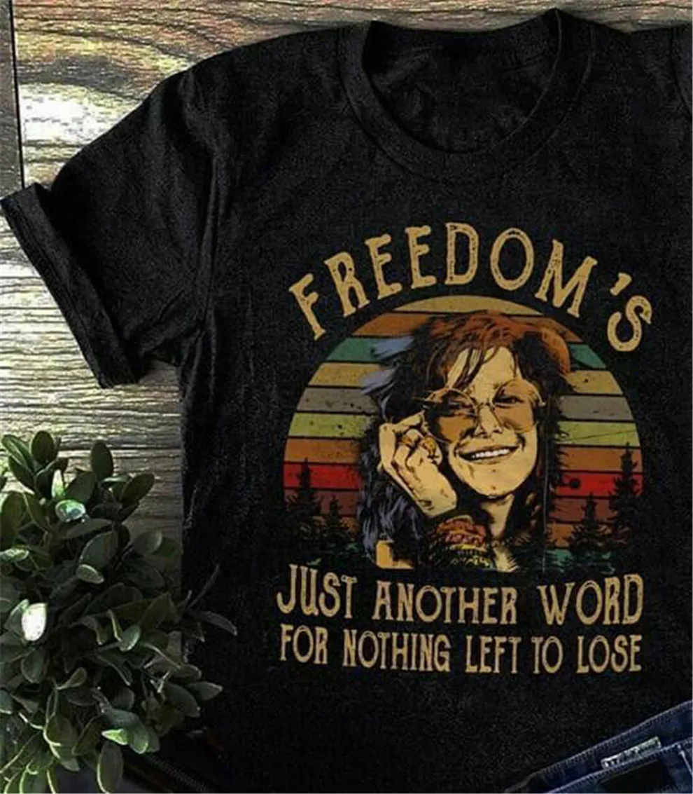 Janis Joplin Me And Bobby Mcgee лирика футболка Размер S 3Xl Homme размера плюс футболка|Мужские