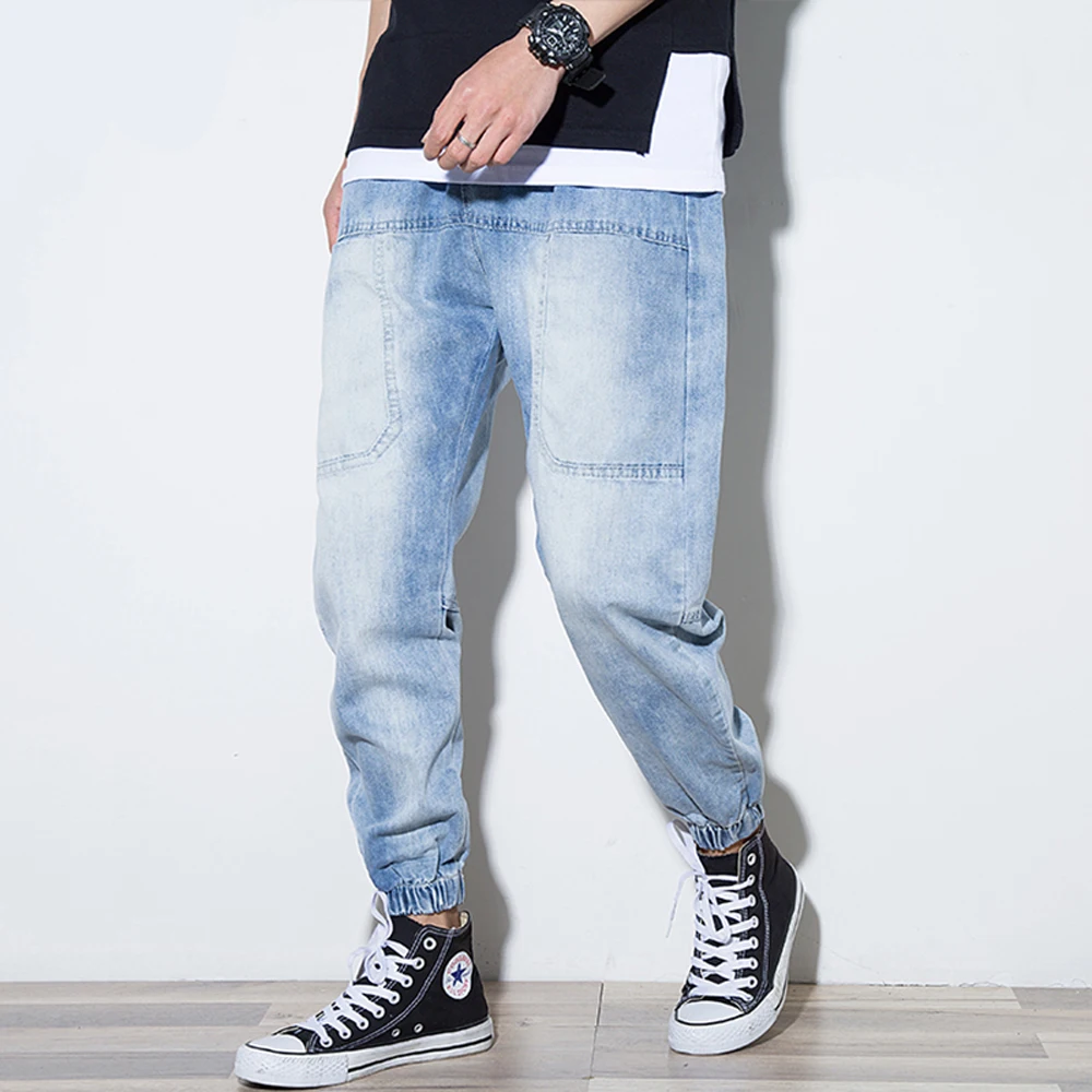 Комбинезоны на весну Джоггеры мужские в Корейском стиле джинсы со множеством