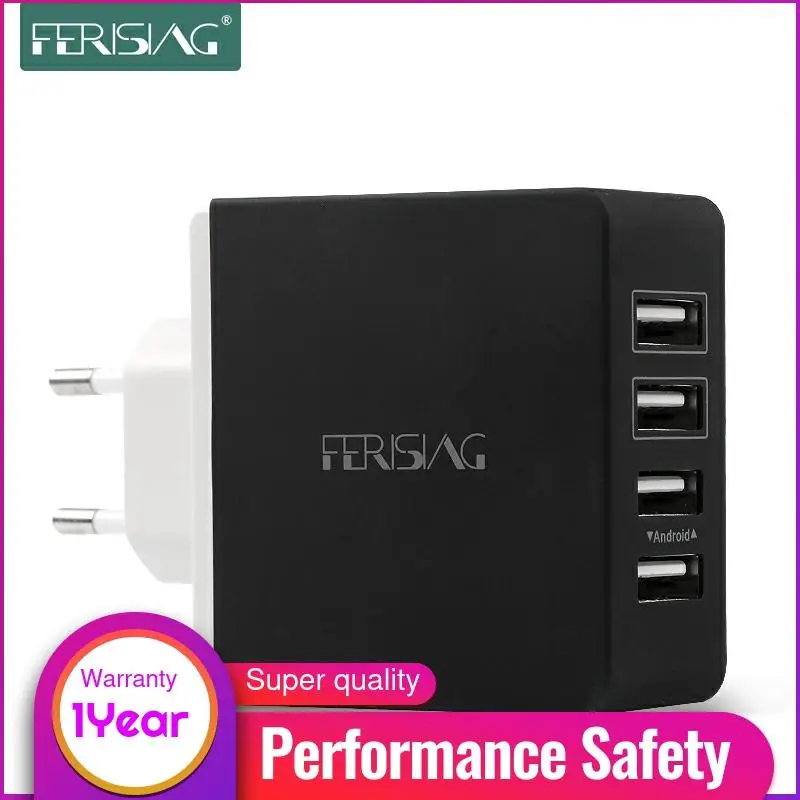 Зарядное устройство FERISING Универсальный с 4 портами 7200 мА/ч USB зарядное для