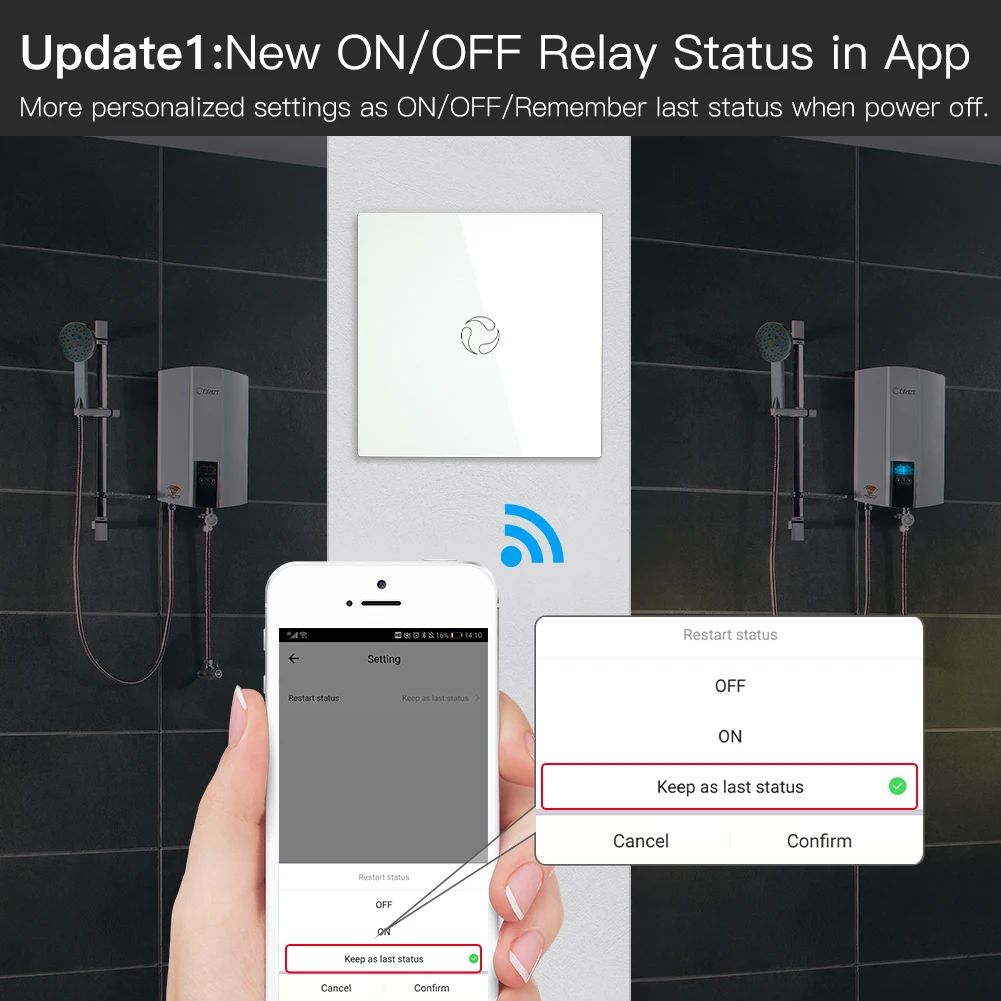 WiFi Smart Boiler Switch Water Heater Life Tuya APP Remote Control Amazon Alexa Echo Google Home Voice Glass Panel | Обустройство