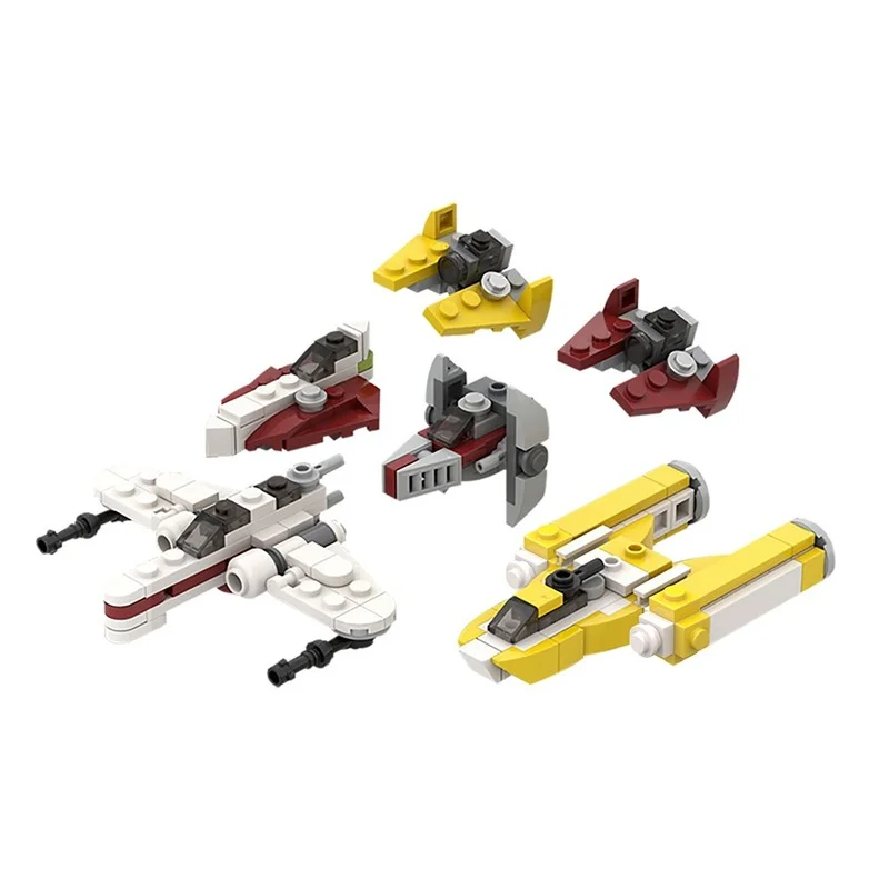 

MOC Micro Republic Starfighters Space Series Building Block Model Mini Airplane Bricks Set for Children's Educational Toy Gift