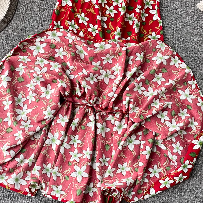 

Vintage Floral Printed Dress Women Fashion Slim Sleeveless V-neck Sexy Dresses Summer Female Bodycon Long Robe Vestidos Mujer