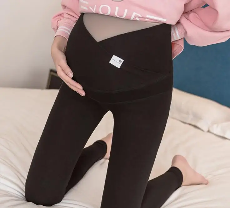 

801# Across V Low Waist Belly Cotton Maternity Legging Spring Casual Skinny Pants Clothes for Pregnant Women Autumn Pregnancy