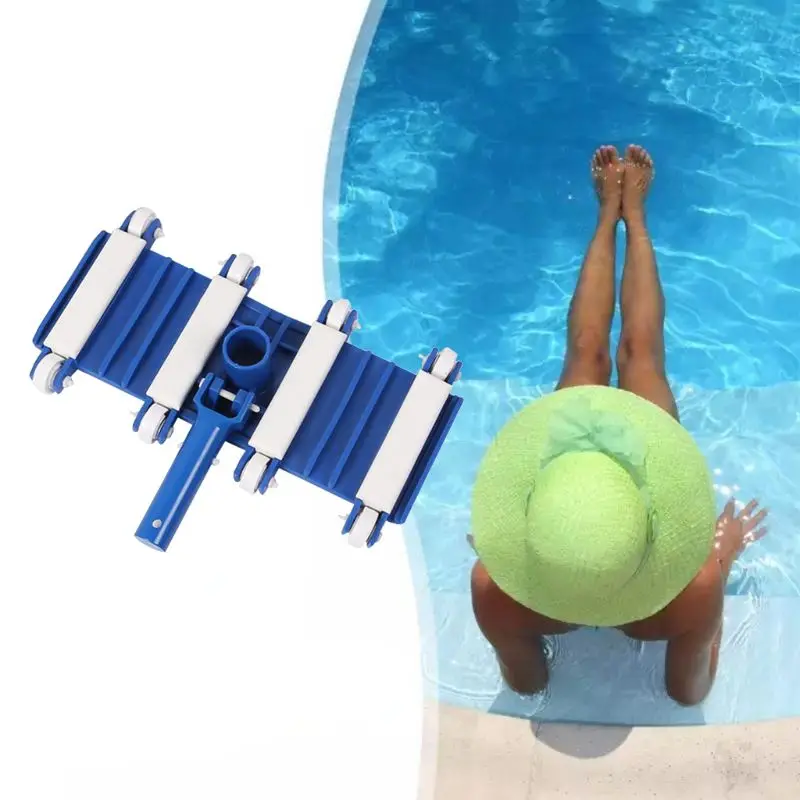 

Wheeled Flexible Sewage Suction Swimming Pool Vacuum Head with Brush Cleaning Debris Tool Accessories