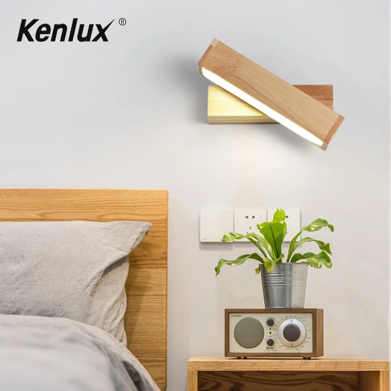 Деревянные современные светодиодные Настенные светильники прикроватный