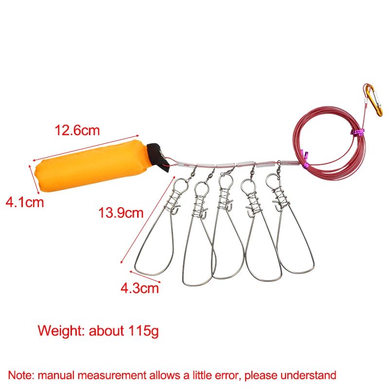5 м рыболовный замок с пряжкой из нержавеющей стали для живой рыбы ремень