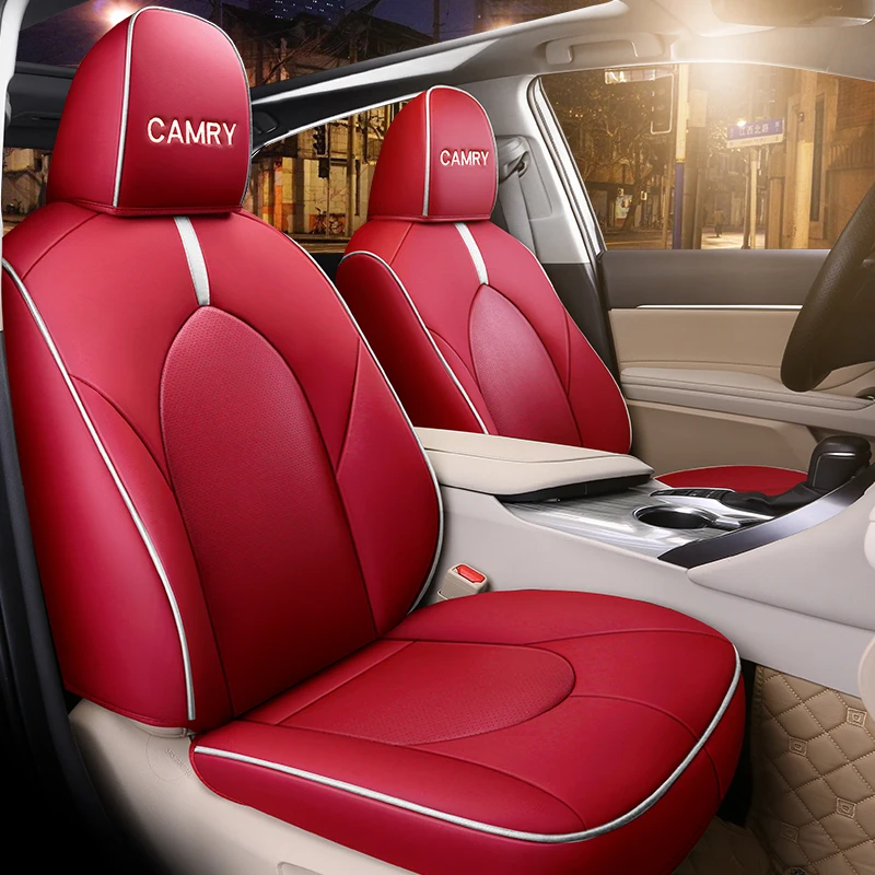 Customized PU Leather Car Seat Cover Set Special For Toyota Camry 70 2018 2019 Auto Protector Cushion Accessories Interior | Автомобили и