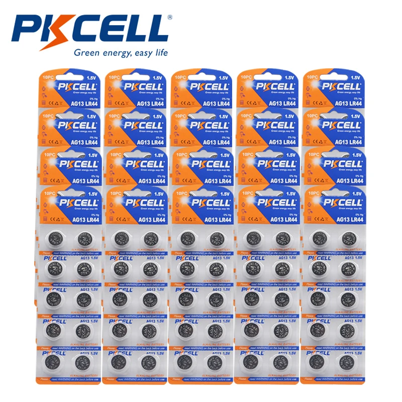 

200 x G13 20 Cards thermometer Batteries PKCELL 1.5V AG13 357A A76 303 LR44 SR44SW SP76 L1154 Alkaline Cell Button Battery